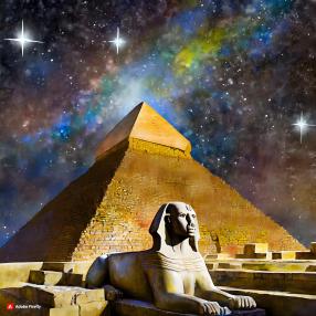  Firefly The stars of the pyramid shine at night, and the majestic Sphinx stands tall.
